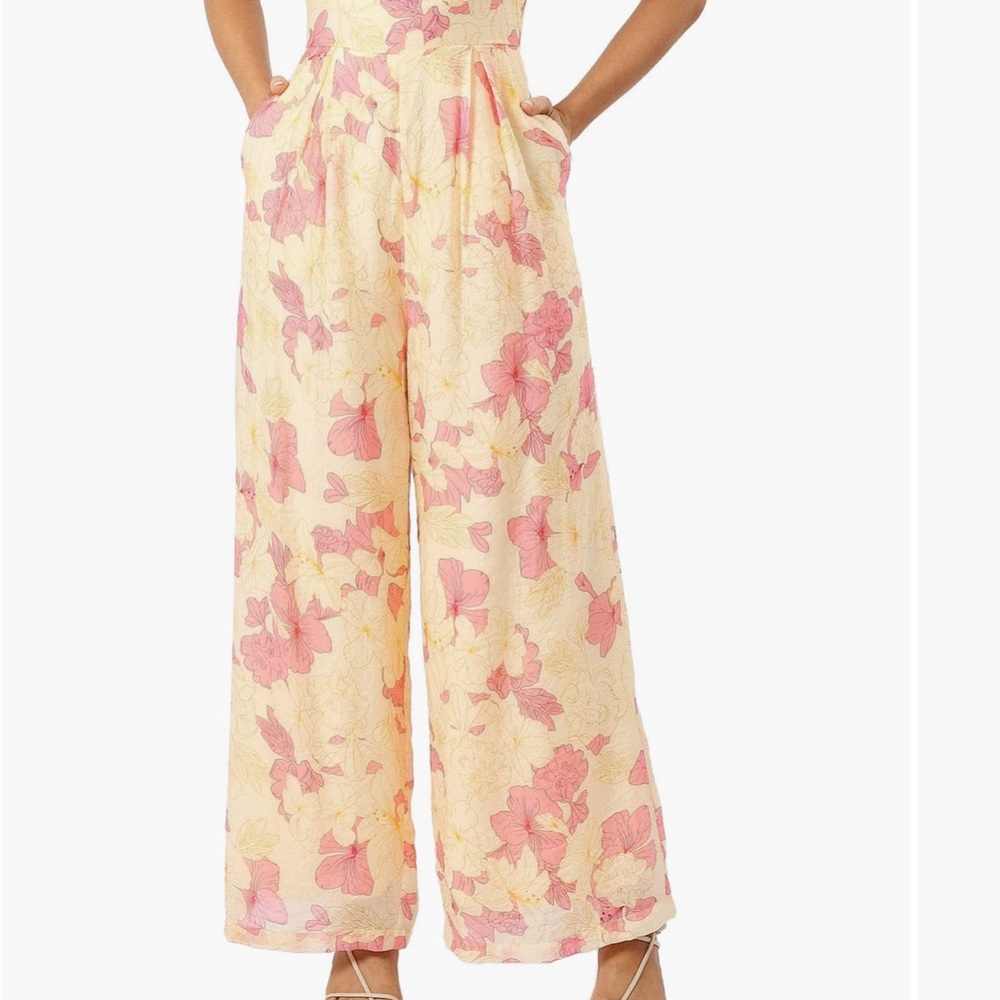 Petal & Pup Floral Pink and Cream Women's Jumpsuit